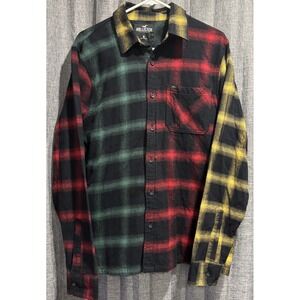 Hollister Men's Size Medium Multi Color Long Sleeves‎ Cotton Flannel Shirt EUC